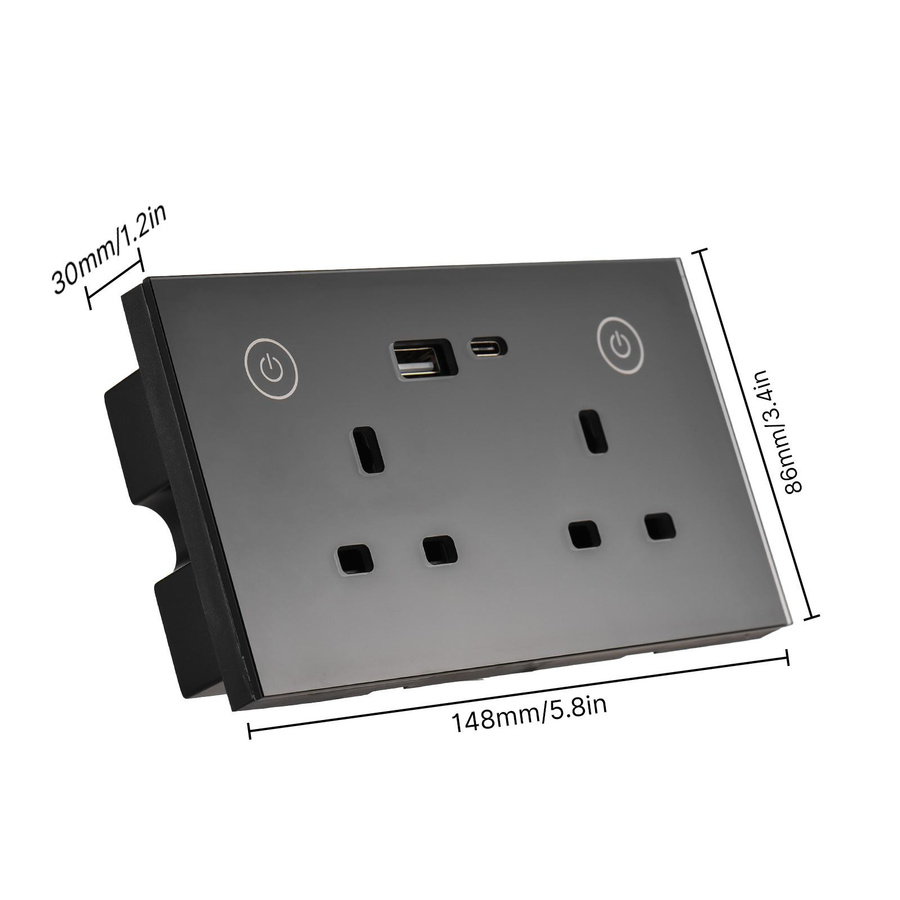 Neoglint Intelligenter WiFi Touch-Lichtschalter mit Glasplatte in Weiß, App- und Sprachsteuerung, UK-Stecker - Bild 4
