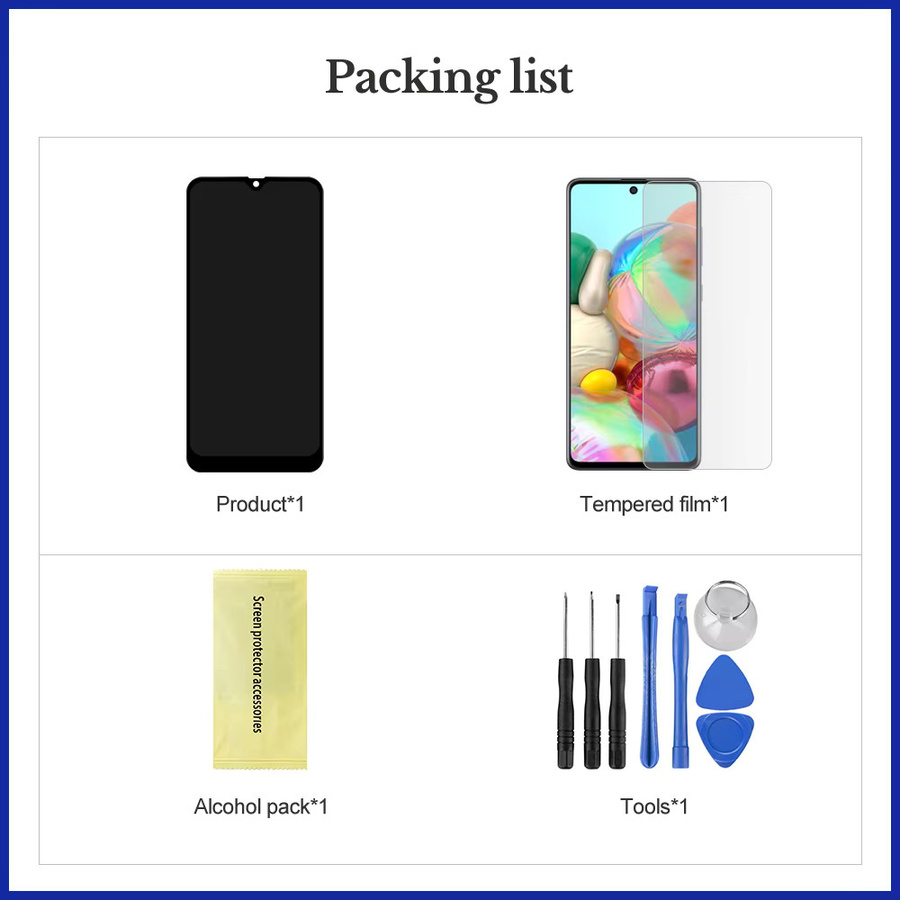 Samsung A50 LCD-Display mit Touchscreen Digitizer und Rahmen in Schwarz - Bild 3
