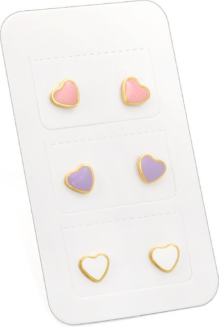 LUXUSTEEL Ohrringe, Edelstahl, Herzform, Gold, Kinder - Bild 1