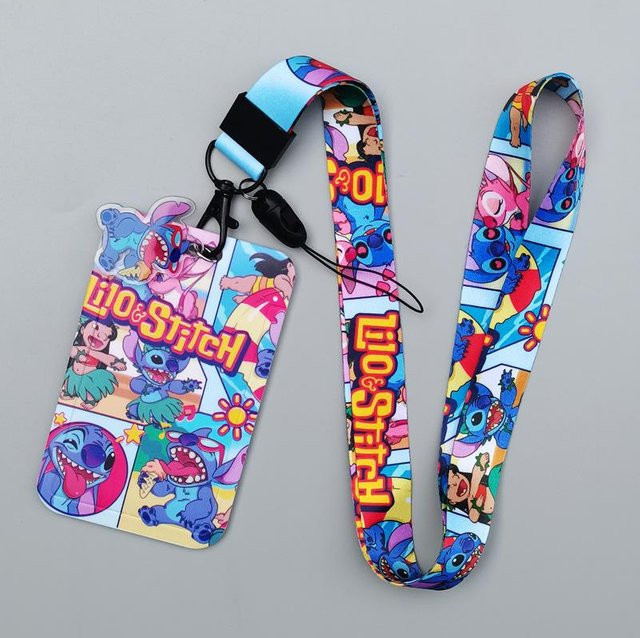 Stitch Kartenhalter mit Lanyard und Abzeichen Clip in Multicolour von Discover Intime - Bild 1