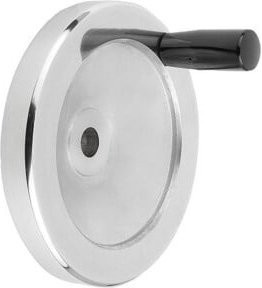KIPP Scheibenhandrad aus Aluminium und Duroplast mit Passbohrung D2=15H7, Durchmesser D1=160 mm, Farbe Silber/Schwarz - Bild 1