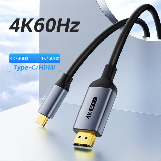 DIXSG USB-C auf HDMI Adapter für 4K HDTV mit 4K@30Hz und 4K@60Hz Unterstützung für MacBook, iPad und Air - Bild 1