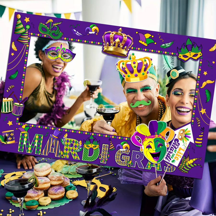 Karneval Photo Booth Requisiten mit Karneval Selfie Fotorahmen, Karneval Partyzubehör - Bild 4