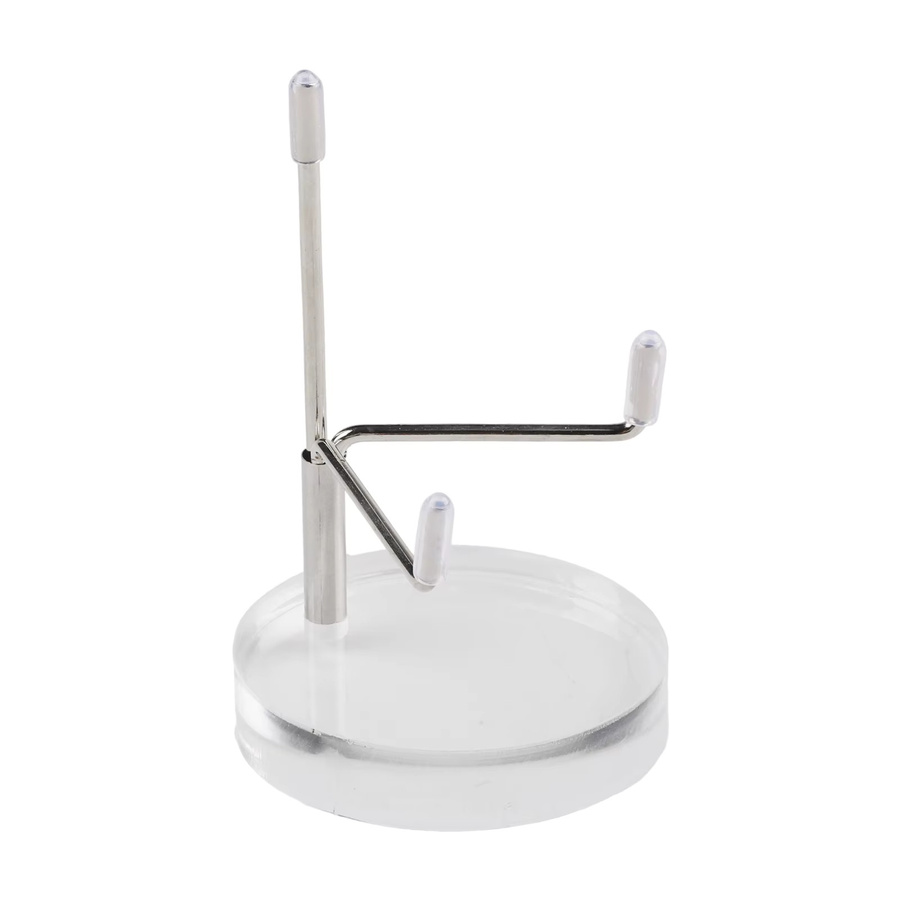 VIBRATITE Einstellbarer Metall Display-Ständer mit Acryl-Basis in Transparent für Mineralien und Muscheln - Bild 2