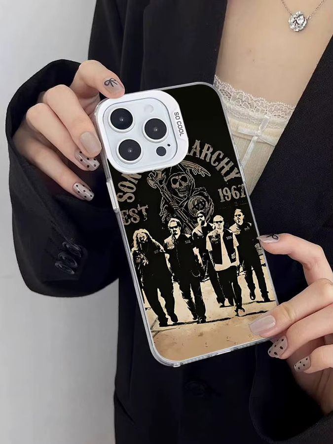Mesuca Handyhülle Sons of Anarchy Design für iPhone 11 bis 17 Pro Max Plus X XR XS, Stoßfeste Bumper-Hülle, Mehrfarbig - Bild 7