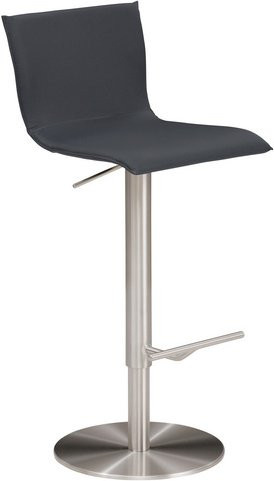 Mayer Sitzmöbel Barhocker 1226, höhenverstellbar, Leder, grau, Breite: 39,5 cm - Bild 1