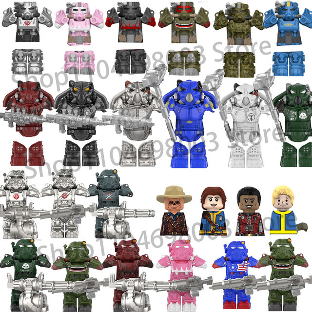 Potdemiel MOC Militär Bos Game T60 Power Armor Offiziere Soldaten, Bausteine Actionfiguren, Ritter, Roboter - Bild 1