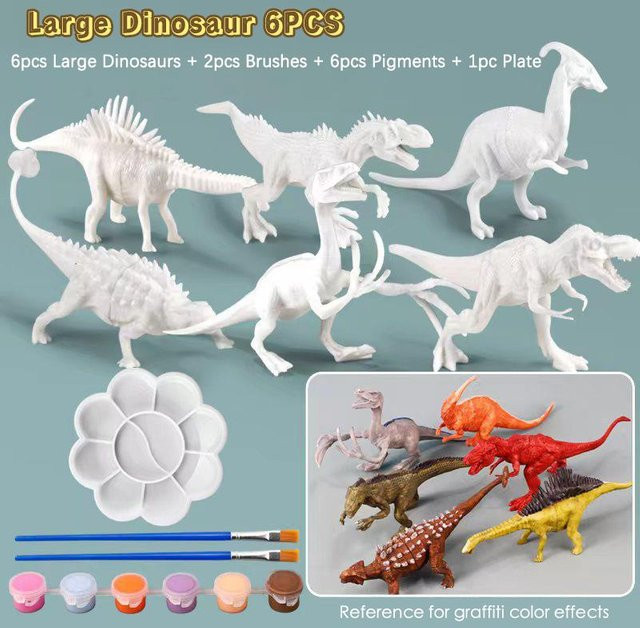 Linyi toy Dinosaurier Selbstmontage Set, bunt, 6/8 Stück - Bild 1