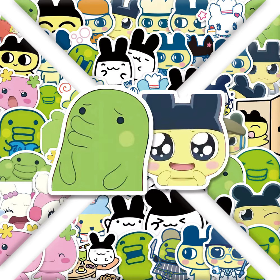 60 Stück Tamagotchi Graffiti-Sticker in Multicolour für DIY Scrapbook und Handyhüllen - Bild 3