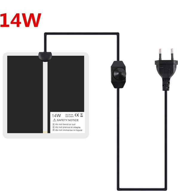 ADHERETOFIY Setzling Heizmatte für Pflanzensamen und Keimung, 14W, 220-240V, Schwarz oder Weiß - Bild 1