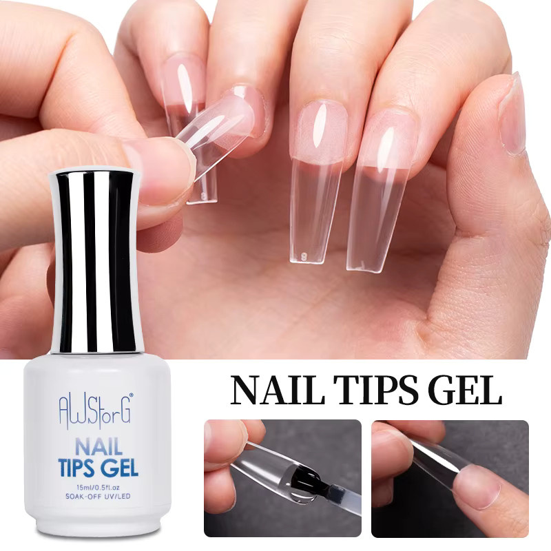 AWStorG Nagelspitzen-Klebergel, 15 ml, transparent, glänzend - Bild 2
