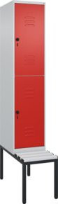 C+P Doppelstock-Spind Classic PLUS Sitzbank mit 1 Abteil und Sicherheits-Drehriegel, Kunststoff-Sitzfläche, B/T/H: 212,0 x 40,0 x 81,5 cm - Bild 1