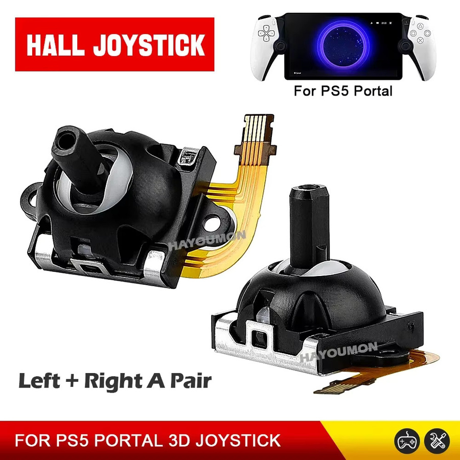 Hayoumon Ersatz-Hall-Effekt-Joystick Set für PS Portal, linker und rechter Thumbstick in Schwarz - Bild 2