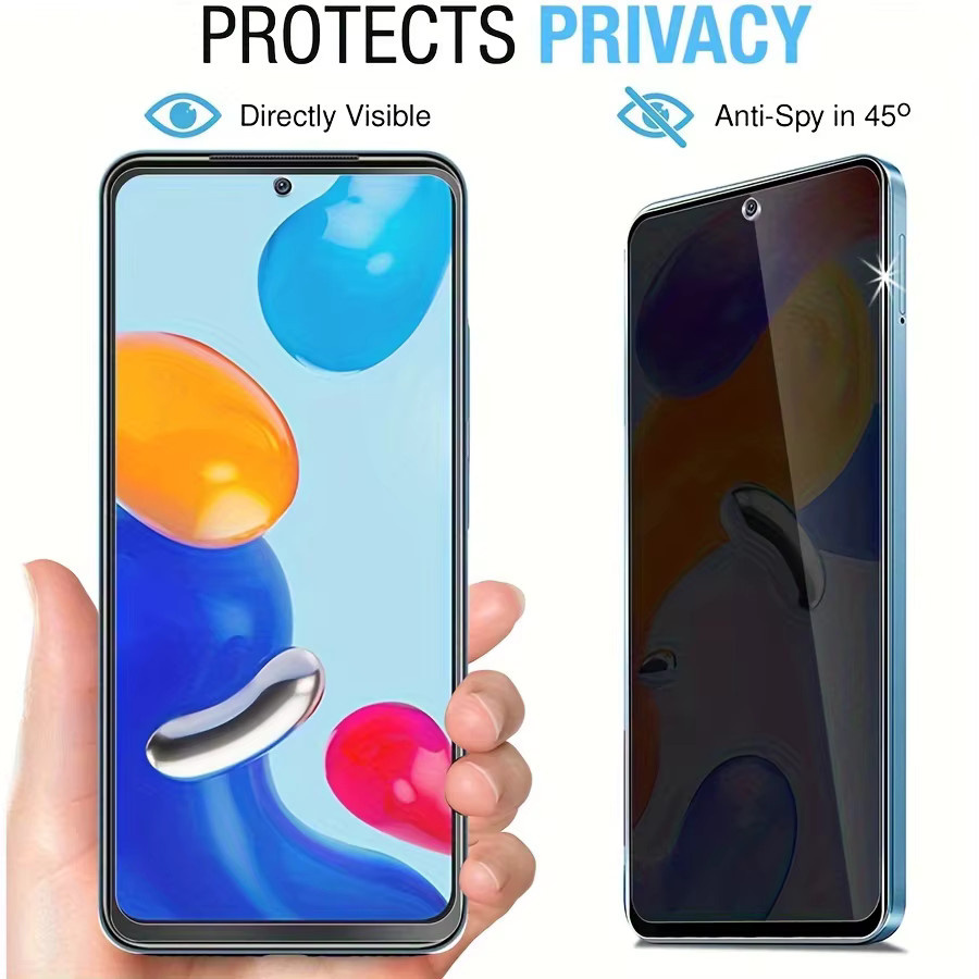 Xiaomi Anti-Spy Privatsphäre Panzerglas Display Schutzfolie für Redmi Note 13 12 11 Pro 12S 11S 10S 9S 10 13C 12C 10C 8 transparent - Bild 3