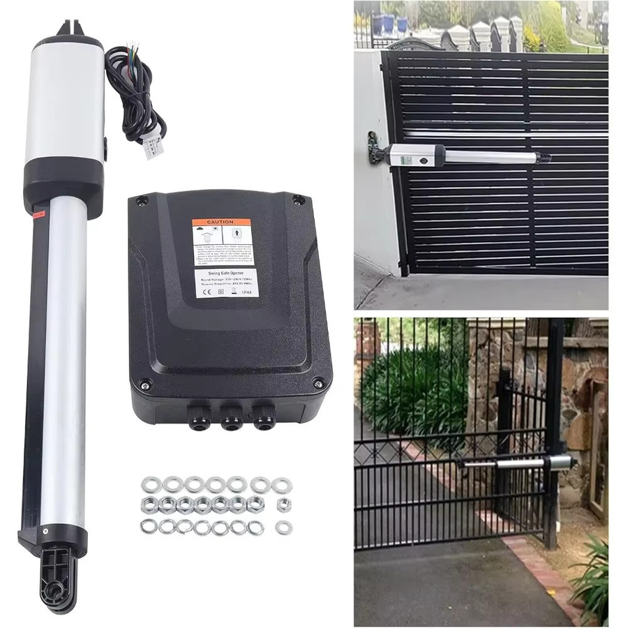 CNCEST Automatischer Drehtorantrieb mit Schwenkarm und 2 Fernbedienungen, Silber, 50 W, bis 300 kg pro Arm - Bild 5