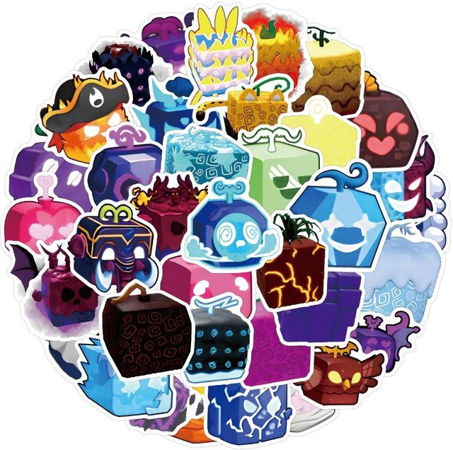 50 Stück Blox Fruits Graffiti Aufkleber Set von Binchi Outdoor Product in Multicolour für Laptop, Trinkbecher und Koffer - Bild 1