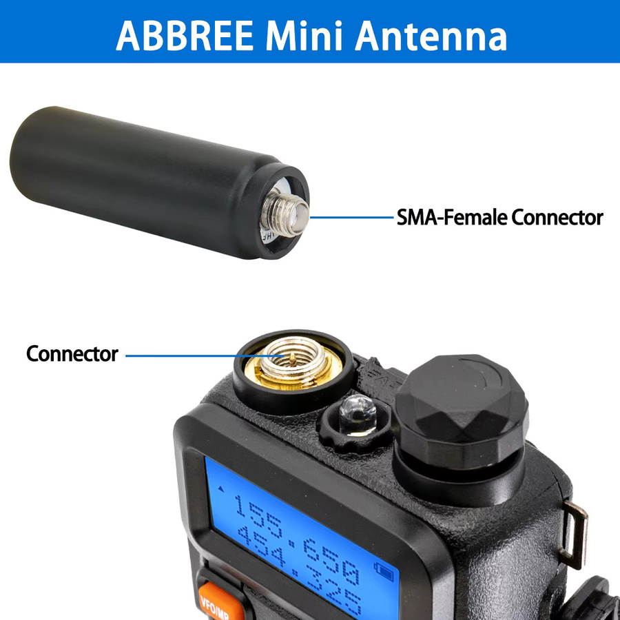ABBREE Mini-Antenne mit SMA-Buchse UHF 400–480 MHz High Gain in Schwarz für Baofeng BF-888S UV-5R UV-21 PRO UV-32 QUANSHENG UV-K5 UV-K5(8) - Bild 2