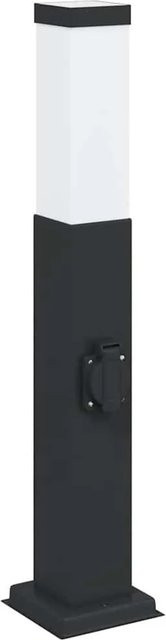 vidaXL Pollerleuchte Schwarz aus Edelstahl mit E27 Fassung, IP44 Schutzklasse, Höhe: 50 cm - Bild 1