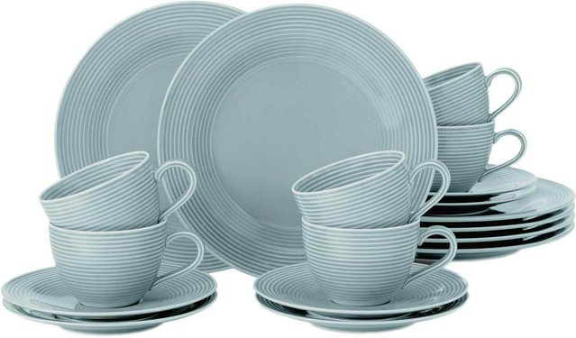 Seltmann Weiden Kaffeeservice Beat Color Glaze aus Porzellan, 18-teilig, Arktisblau - Bild 1