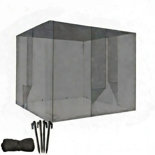 TTL GARDEN Moskitonetz DELUXE XL Schwarz, Feinmaschiger Insektenschutz als Bett Baldachin mit 2 Öffnungen, B/T/H: 300 x 300 x 250 cm - Bild 1