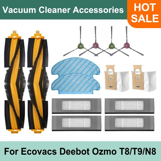 Ecovacs Deebot Zubehör Set mit Hauptbürste, Seitenbürsten, Staubbeuteln und HEPA-Filtern für T8 AIVI, T9 AIVI, N8 Pro AIVI, N9 und N10 Plus - Bild 1