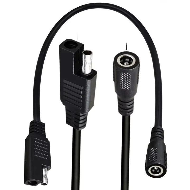 SAE zu DC 5,5 x 2,1 mm Netzadapterkabel für Solarmodule, Auto und Motorrad, Schwarz - Bild 4