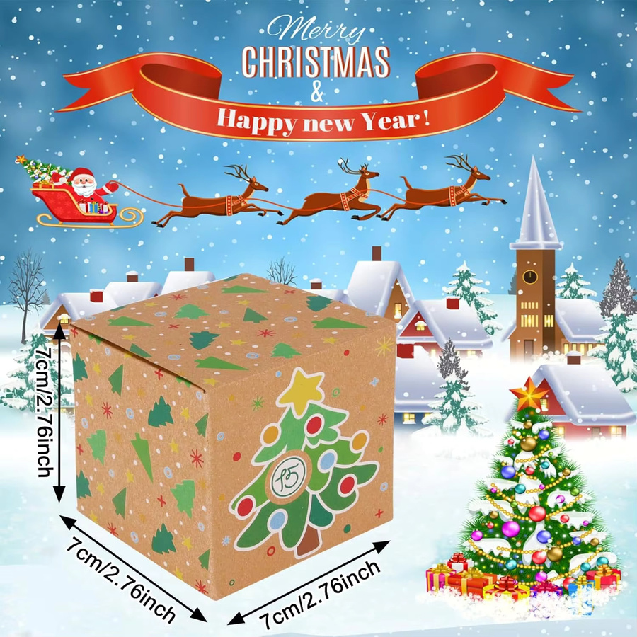 Befüllbarer 24-Tage-Adventskalender aus Papier als Geschenkbox in Mehrfarbig für Weihnachten - Bild 3