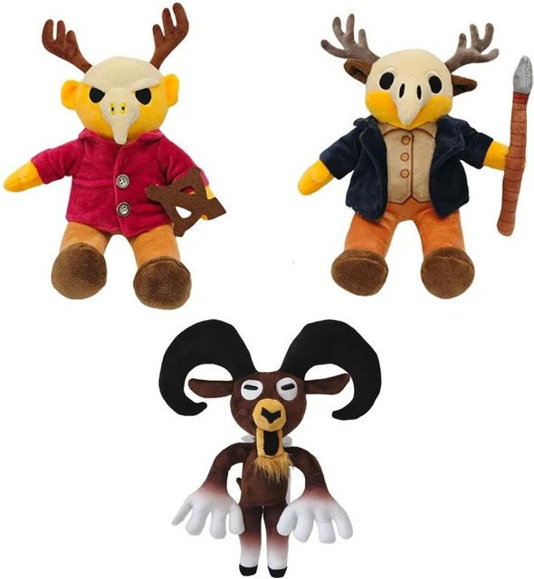 99 Nächte im Wald Brauner Elch, weiße Eule, Stofftierkissen, Plüschtier-Spielartikel, ab 14 Jahren - Bild 1