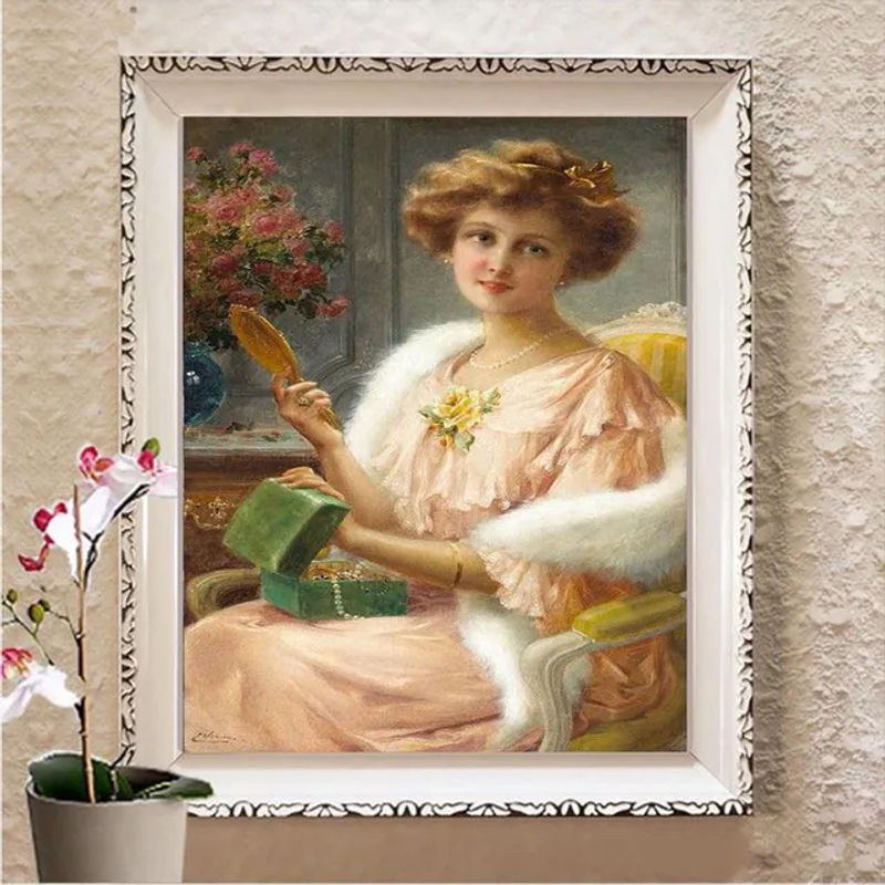 FIYO Diamond Painting Landschaft Mosaik Bild mit Strass-Stickerei in Mehrfarbig, B/H: 20 x 30 cm - Bild 1