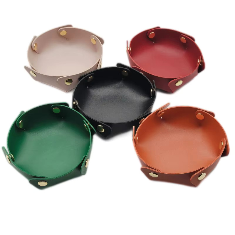 Tragbare Leder-Aufbewahrungsbox in Braun, faltbarer Organizer für Schmuck, Kosmetik und Kleinteile, B/T/H: 12,5 x 4,5 x 1,0 cm - Bild 2