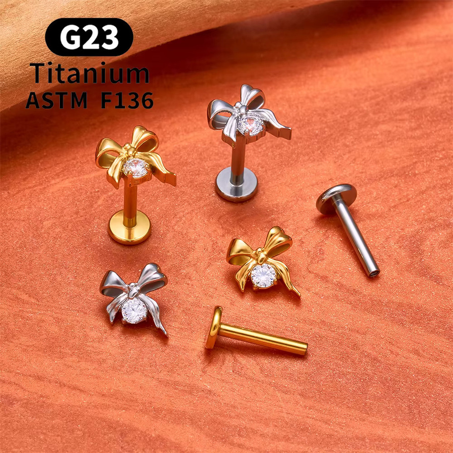 UHERA Ohrstecker Titan, Zirkonia, Bicolor, Verspielt - Bild 2