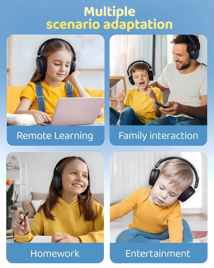 Awatrue Kinder-Bluetooth 5.4 Over-Ear-Kopfhörer mit Mikrofon, faltbare kabellose Headsets mit sicherem Volumen (85 dBA) und USB-C-Aufladung - Bild 6