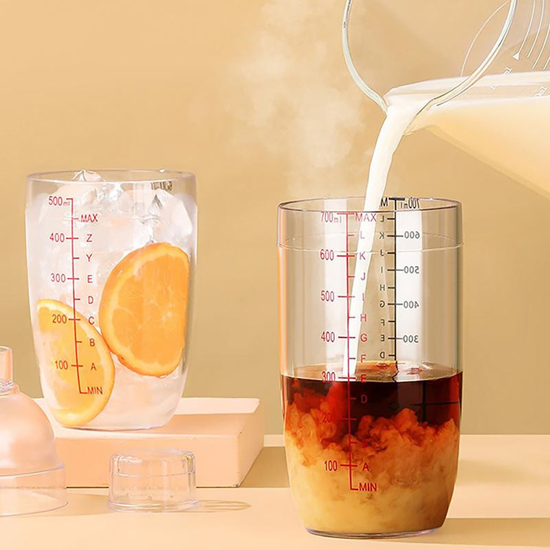 BC-Warm Home Cocktail-Shaker aus Kunststoff mit integrierter Waage, transparent, für Getränke wie Milch, Tee oder Wein - Bild 1