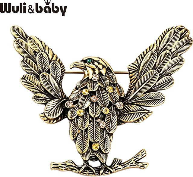 Wuli&baby Broschen, Adler, Bicolor, Kristall, Unisex - Bild 1