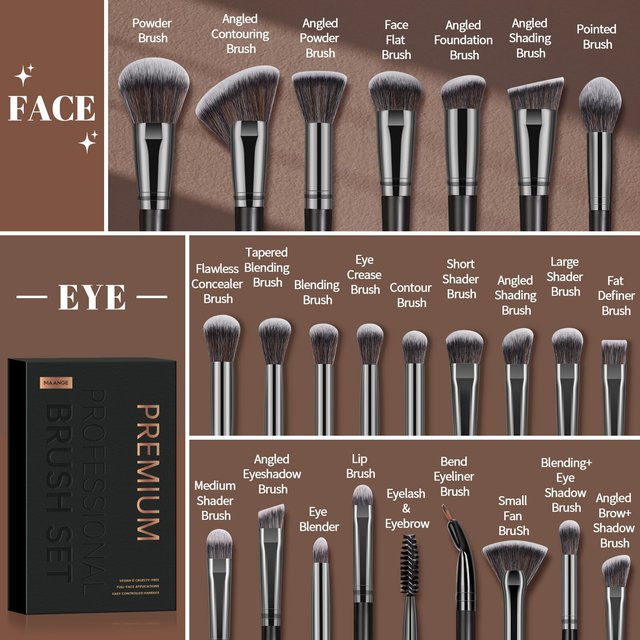 MAANGE Make-up-Pinsel-Set, 25-teilig, Unisex - Bild 1