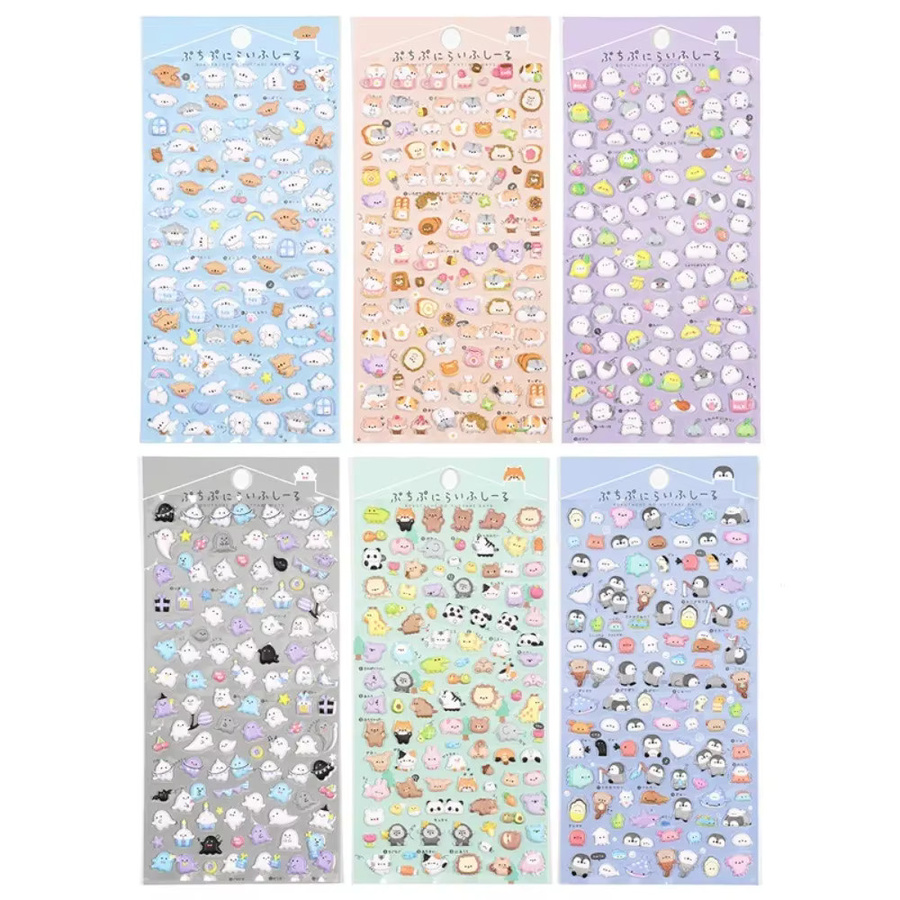 LanLanStickersWorld 3D-Tier im japanischen Stil Stereo-Aufkleber, 6-teiliges Set - Bild 1