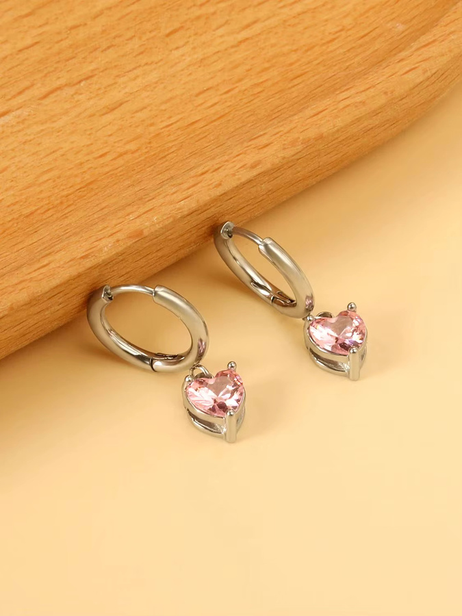 Luxusteel Ohrringe Edelstahl, Roségold, Zirkonia, Damen - Bild 2
