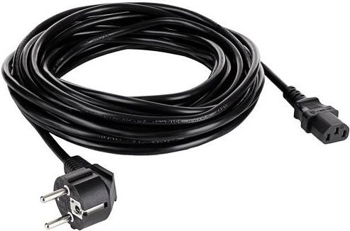 Akyga Strom Anschlusskabel mit Schutzkontakt-Stecker und Kaltgeräte-Buchse C13, 10 m, Schwarz - Bild 1