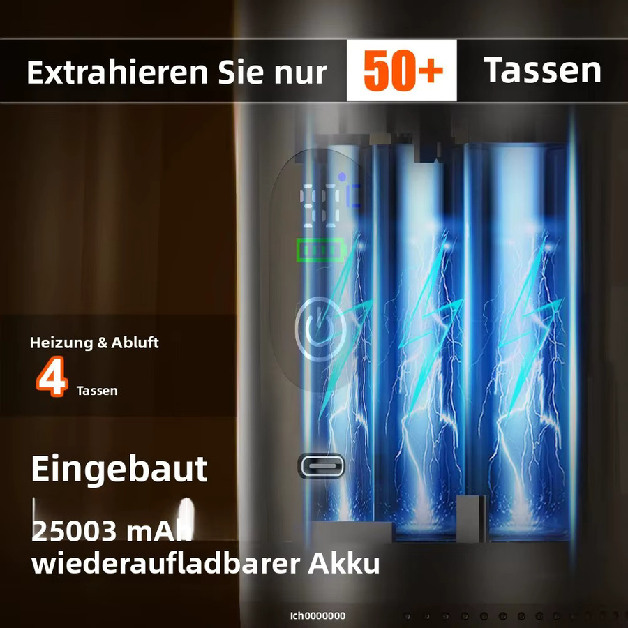 DENOKIN Tragbare 3-in-1 Espresso-Kaffeemaschine mit Digitalanzeige für Auto und Camping, Farbe: Schwarz - Bild 5