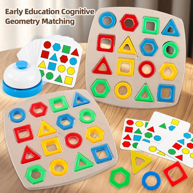 KNYYSECQ Geometrische passende Puzzles, interaktives Eltern-Kind-Tischspielzeug - Bild 1