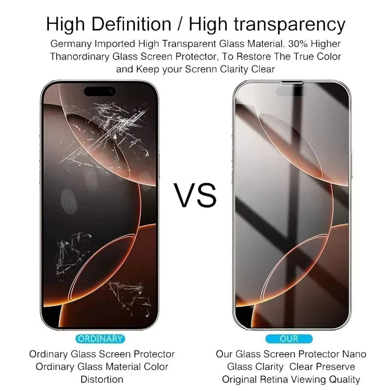 4er-Set MXZTSA Displayschutzfolie aus gehärtetem Glas für iPhone 17 16 15 14 13 12 11 Pro Max Air Plus, transparent - Bild 2