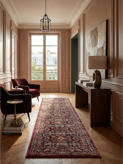 Hochflor Läufer Kadima Design Orient-Floral-Muster Rot B: 60 cm, L: 230 cm - Bild 1