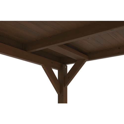Skan Holz Carport Grunewald aus Fichte Leimholz mit EPDM-Dach in Nussbaum Braun, B: 622 cm, T: 554 cm, H: 255 cm - Bild 4