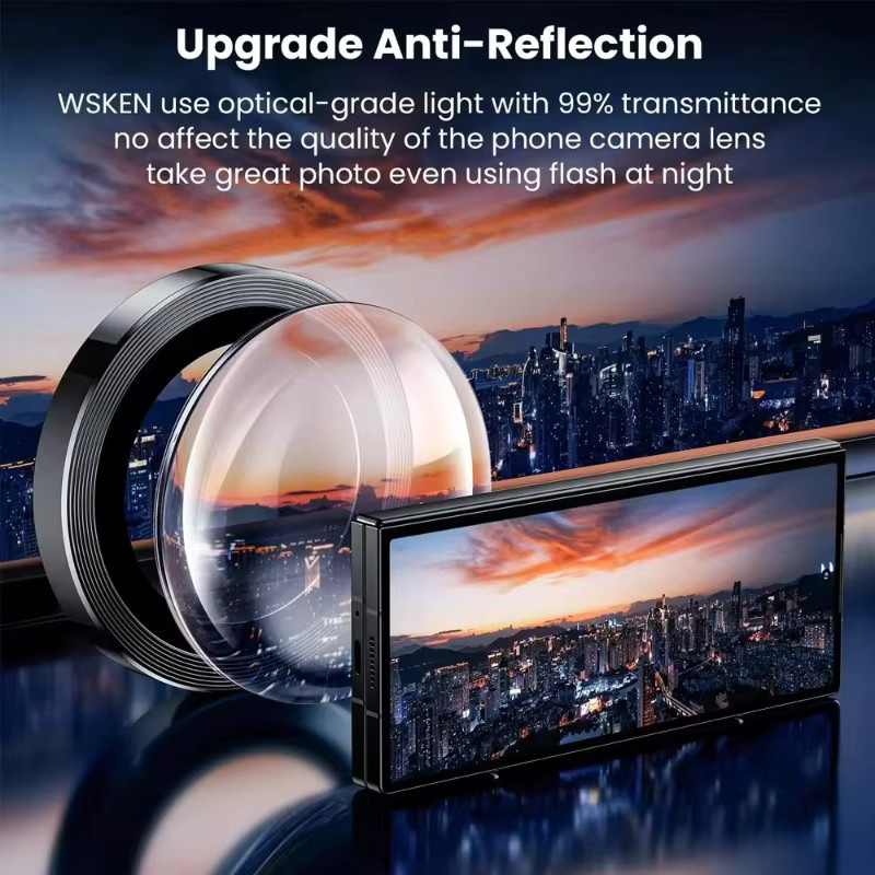 Samsung Galaxy A56 A36 A26 Kamera Schutzfolie aus gehärtetem Glas mit HD Metall Ring in Silber - Bild 4
