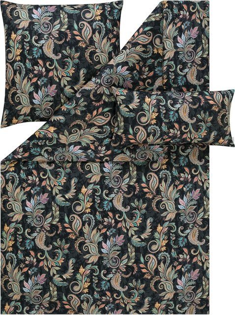 Estella Bettwäsche Regina Floral Nature in Schwarz - Bild 1
