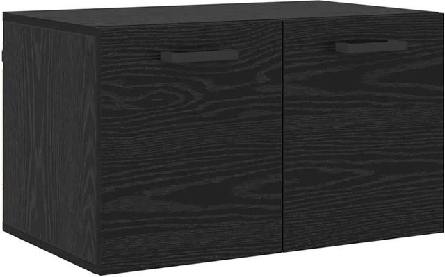 vidaXL Wandschrank modern in Schwarz und Eichen-Optik, Wandmontage mit Scharniertüren, B/T/H: 60 x 36,5 x 35 cm - Bild 1