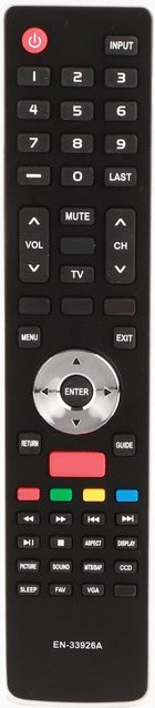 Ersatzfernbedienung für Hisense Smart TV Modell EN?33922A in Schwarz - Bild 1