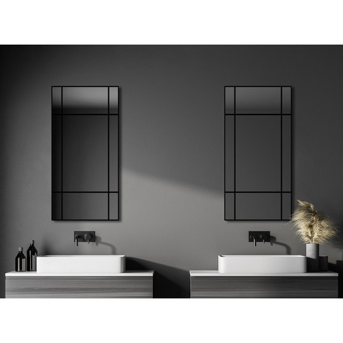 TALOS Wandspiegel Loftstyle rechteckig Schwarz Aluminium B/H: 60 x 120 cm - Bild 2
