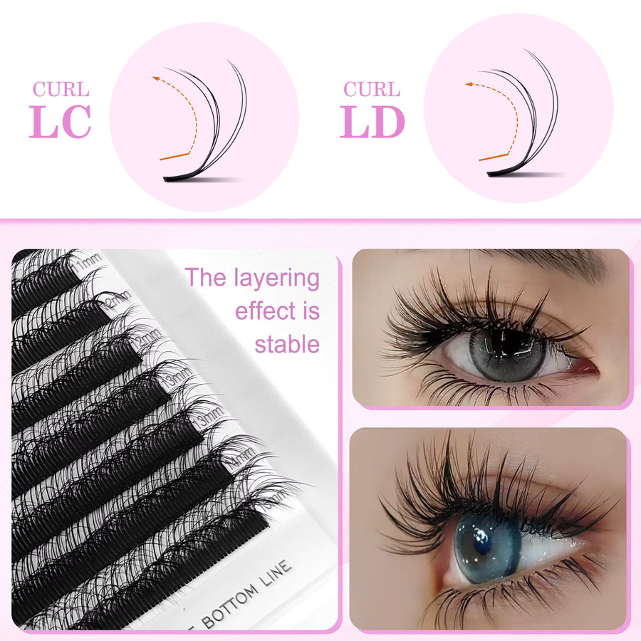 CoMango 5D-Wimpernverlängerung, einzelne Cluster-Wimpern, schwarz - Bild 3