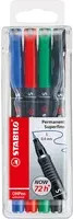 STABILO OHPen universal Folienstifte permanent, 0,4 mm, 4er Pack, Multicolor - Bild 1